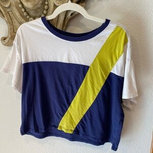 Colorblock T-Shirt with Yellow Stripe